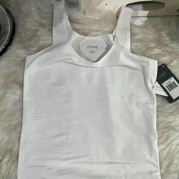 NEW Lysse Spandex Longline Scoop Neck Wide Strap Shape Wear Tank Top White S NWT - Picture 9 of 16